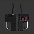 Handheld Digital Communication Device With Antenna Red Display And Black Body Design