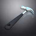 Professional Hardware Tool Hammer With Silver Head Black Handle And Reflective Surface 3d model