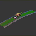 Toy Racing Car With Mario Character On Orange Track Surface