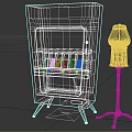 Red Commercial Candy Vending Machine And Gumball Machine With Stand 3d model