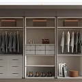 Modern Wardrobe Interior Design With Hanging Clothes Drawers Shoes And Storage Boxes