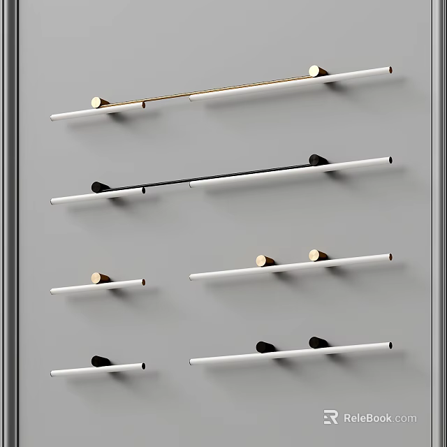 Sleek Modern Wall Lamps In Black White And Gold For Home Indoor Wall Decoration 3d model 