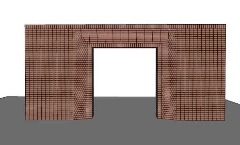 Modern Gate Brick Gate 3d model