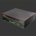Black Square Electronic Device With Textured Surface And Front Control Panel For Home Use