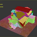 Traditional Brick Building Model With Red Tiled Roofs And Arched Entrance