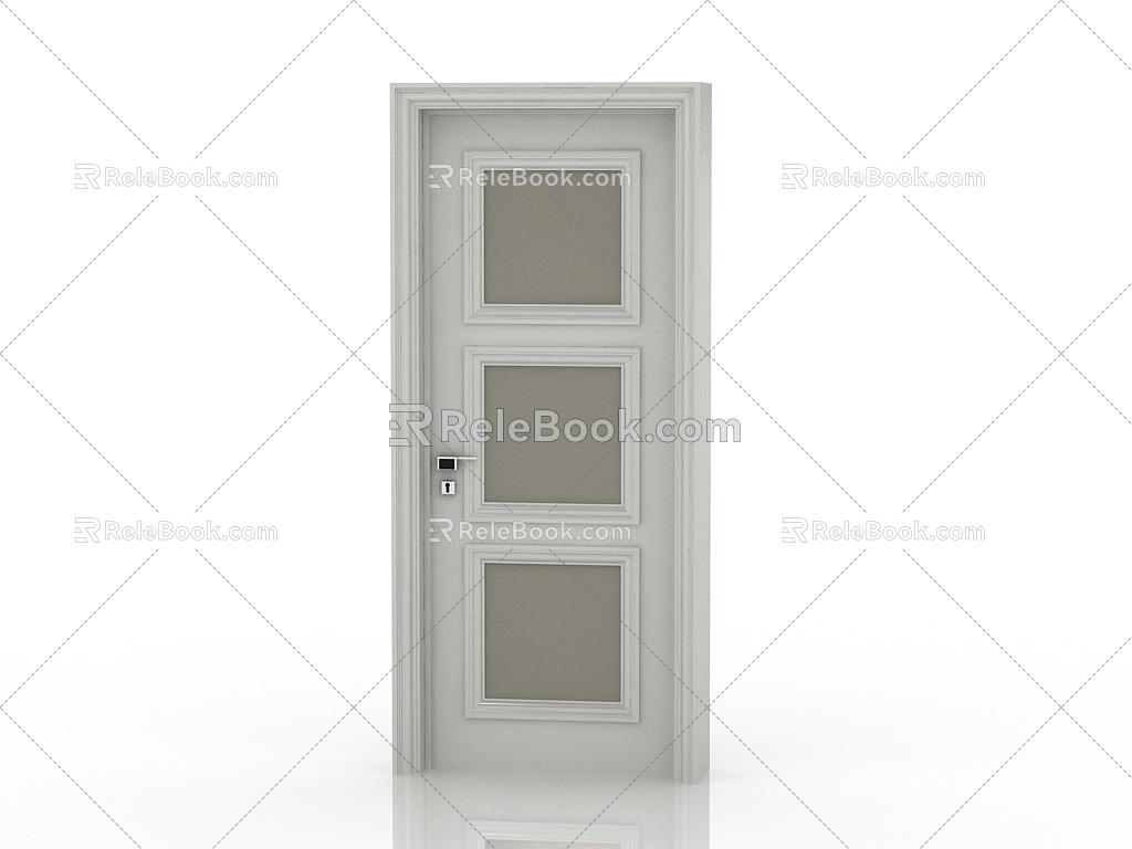 Jianou solid wood door interior door door 3d model