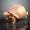 Decorative Ornament Set Featuring Golden Tortoise Figure With Shiny Surface For Home Decor