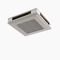 White Air Conditioner Fan With Indoor Outdoor Units Control Panel And Remote Control