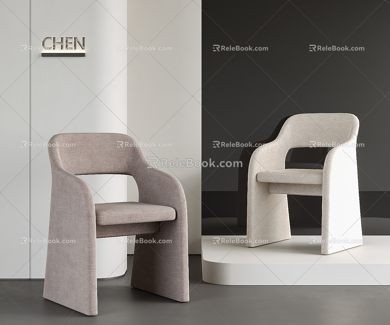 Modern Fabric Single Chair 3d model