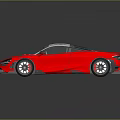 Sleek Red Sports Car Featuring Streamlined Design Shiny Exterior And White Roof
