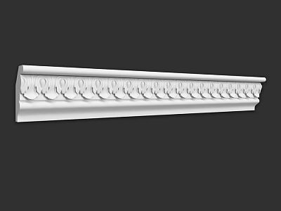 White Decorative Molding With Circular Patterns For Interior Wall Decoration 3d model