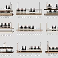 Elegant Wall Mounted Shelving Units for Wine Storage with Organized Bottles and Hanging Glasses