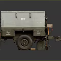 Military Style Green Car Trailer Parts With Wheels And Storage Compartment