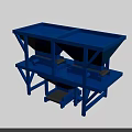 Blue Industrial Equipment With Double Hoppers Conveyor System And Metal Frame