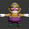 Electronic Toy Wario Figure With Yellow Hat Purple Pants And Green Shoes