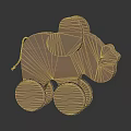 Cute Wooden Elephant Shaped Kids Furniture With Wheels Big Ears And Smooth Surface