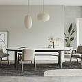 Modern Dining Table and Chair Combination 3d model