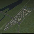 Modern Residential Area Aerial View With High Rise Buildings Green Spaces And River
