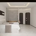 Serene SPA Sauna Space With Two Massage Beds Large Window Scenic View And Marble Wall