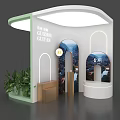 Elegant Exhibition Island With Curved Design Green Plants And Guizhou Changzhou