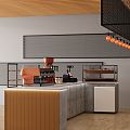 Modern coffee shop 3d model