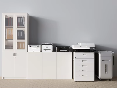 Modern Printer Smart Printer Laser Printer File Cabinet Copier Color Printer Scanner Fax Machine Office Equipment 3d model