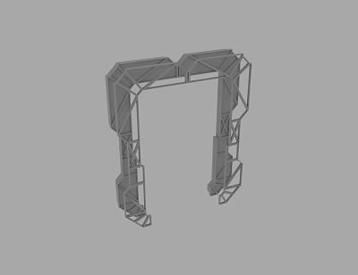 Detailed 3D Rendered Geometric Metal Frame Structure With Connected Industrial Bars 3d model