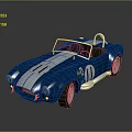 Classic Blue Sports Car With White Stripes And Number 10 Open Top Design