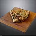 Delicious Grilled Flatbread Slices with Golden Brown Crust on a Wooden Cutting Board Platter