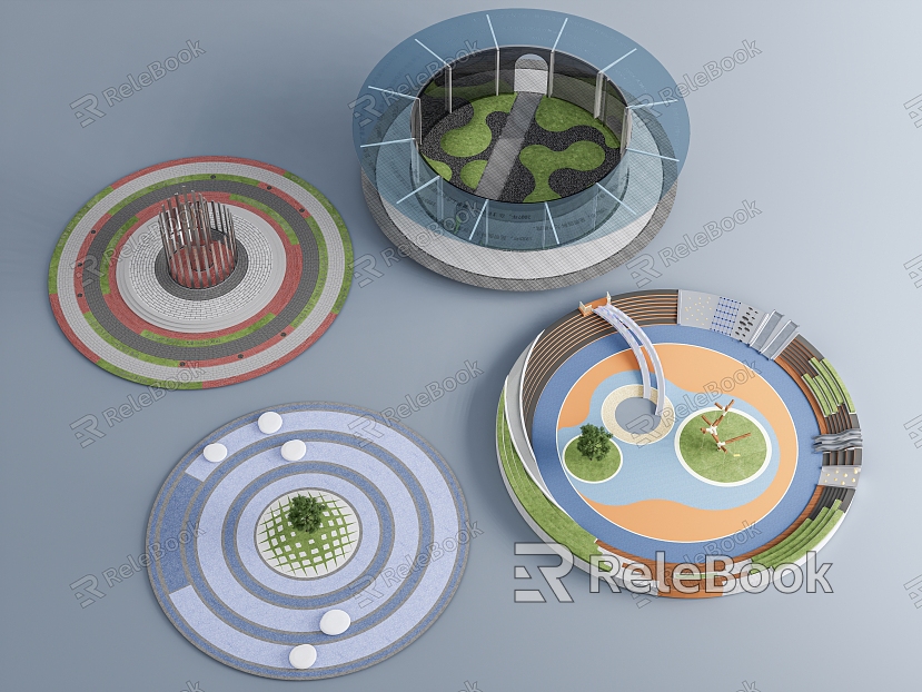 Landscape Park Pocket Park Landscape Park Children's Playground Activity Square Community Circular Park model