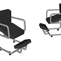 Office Chair With Black Cushion Metal Frame Armrests Wheels And Adjustable Backrest