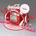 Red Coca-Cola Commercial Vending Machine With Headphone Design And Musical Notes