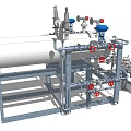 Industrial Equipment With Storage Tank Piping System Valves And Gauges