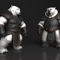 Two Stylized Polar Bear Game and Movie Characters With Detailed Armor Design
