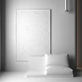 Large Beige Pink Textured Abstract Wall Art With Sofa And Wall Lamp 3d model