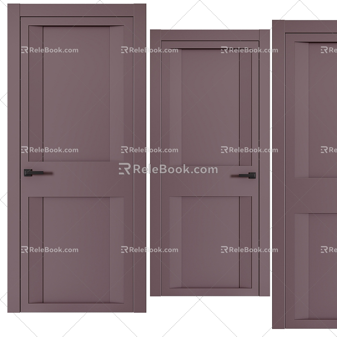 Modern Minimalist Room Door Simple Room Door 3d model