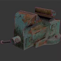 Rusty Bench Vice Hardware Tool With Metal Construction And Clamp Mechanism 3d model