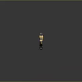 Ornate Long Handle Weapon With Gold Gray Accents And Decorative Details