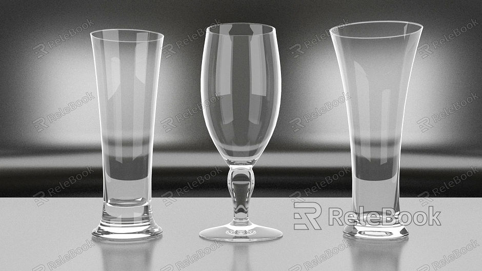 Modern Wine Glass Glass Cup Water Cup Beer Cup Meal Cup Decorative Cup model