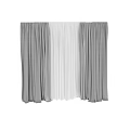 Gray Curtains With White Sheer For Elegant Window Interior Decoration 3d model