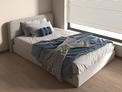 Modern Single Bed 3d model
