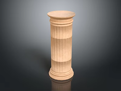 Classical Fluted Column Architectural Element With Decorative Capital And Elegant Base 3d model