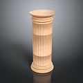 Classical Fluted Column Architectural Element With Decorative Capital And Elegant Base