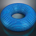 Blue Striped Circular Inflatable Swim Ring With Shiny Reflective Surface 3d model