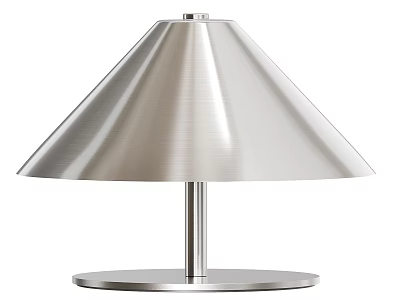 Modern Metallic Table Lamp With Conical Shade Slim Pole And Round Base 3d model