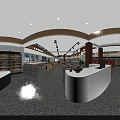 520 Supermarket Interior Design With Shelves Products Tables Chairs And Green Plants