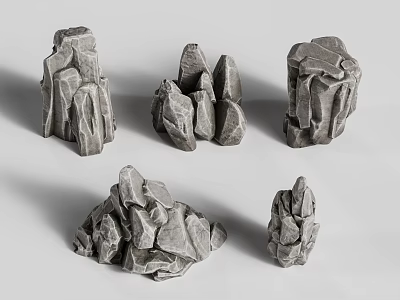 Collection Of Decorative Rockery Stones In Various Natural Shapes For Garden Landscape Decoration 3d model
