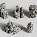 Collection Of Decorative Rockery Stones In Various Natural Shapes For Garden Landscape Decoration