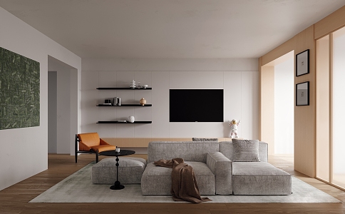 modern living room 3d model