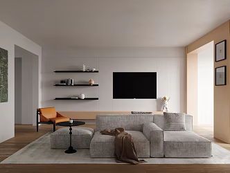 modern living room 3d model